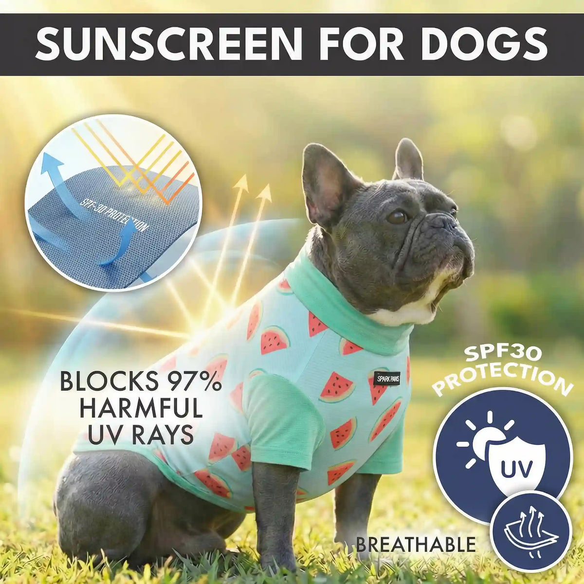 Sunblock Dog T-Shirt (3-pack) - Bees, Flamingo, Watermelon