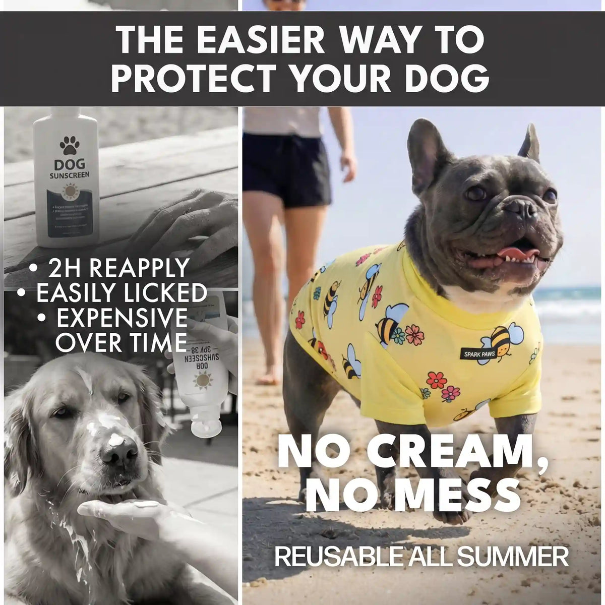 Sunblock Dog T-Shirt (3-pack) - Breeze, Bees, Watermelon