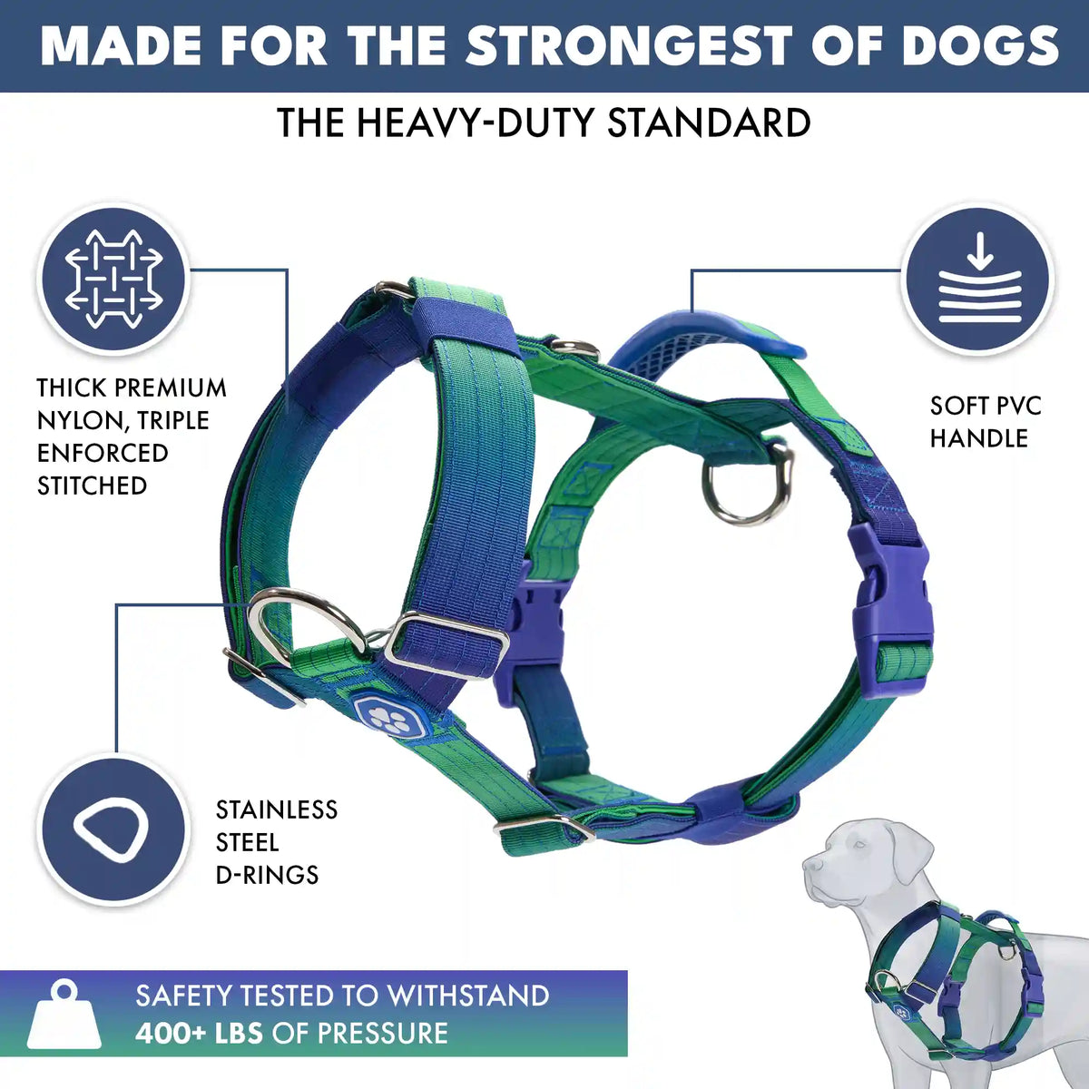 Comfort Control No-Pull Dog Harness - Lime Wave